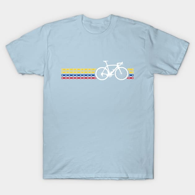 Bike Stripes Colombia (Chain) T-Shirt by sher00